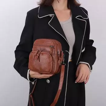 Дизайнерская маленькая сумочка в стиле ретро для женщин, сумка через плечо, женская сумка-мессенджер высокого качества, женский кошелек для телефона 16x9x20cm коричневый