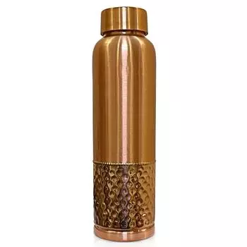 Дизайнерская медная бутылка для воды с защитой от протечек, Аюрведические преимущества для здоровья. (1000мл, 1шт.) с кованым дизайном