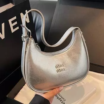 Дизайнерская мягкая сумка в форме полумесяца, женская модная сумка через плечо, сумка-мессенджер для поездок на работу коричневый