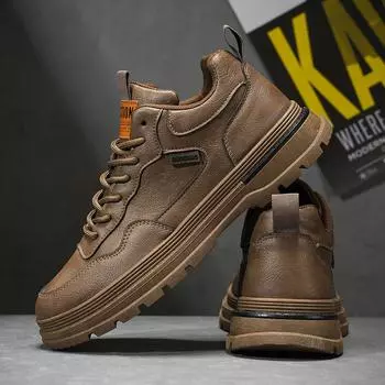 Дизайнерская мужская обувь 2024 года, высококачественные мужские нескользящие рабочие ботинки, роскошные модные повседневные кроссовки на платформе Zapatos Para Hombre 39 коричневый