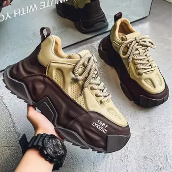 Дизайнерская мужская обувь осень-зима удобные кроссовки на платформе модные мужские внутренние увеличивающие рост спортивные тренировочные туфли 39