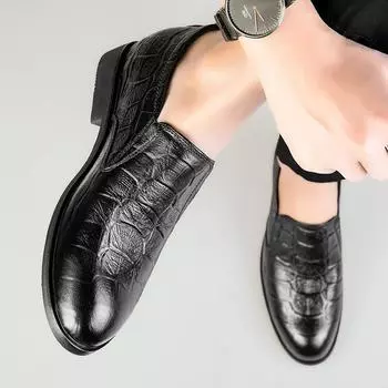 Дизайнерская мужская обувь, повседневная кожаная обувь, модная деловая официальная обувь на шнуровке, оксфорды на плоской подошве, мужские вечерние платья, обувь 37 чёрный