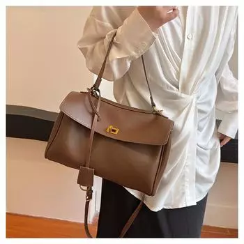 Дизайнерская новая модная повседневная однотонная сумка через плечо из искусственной кожи, большая вместимость, мягкая кожаная женская сумка