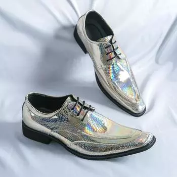 Дизайнерская Новая Мужская Шнуровка Остроносые Зеркальные Кожаные Туфли-Серпантин Мужская Нарядная Свадебная Выпускная Обувь Zapatos Hombre 38