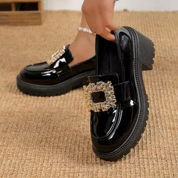 Дизайнерская обувь 2024 года, новая весенняя шерстяная обувь для женщин, лоферы, кожаные женские туфли с круглым носком, ленивые туфли Zapatos Para Mujeres 35 бежевый