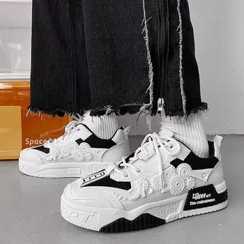 Дизайнерская обувь для мужчин, модные мужские кроссовки, уличная обувь с индивидуальным узором, обувь для скейтборда, повседневная вулканизированная обувь Zapatos De Hombre 39