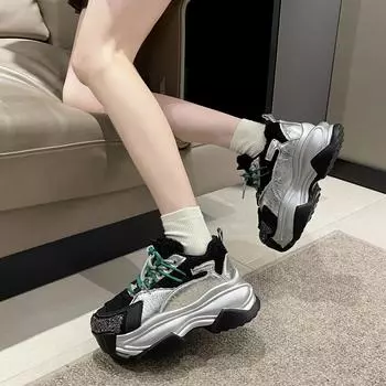 Дизайнерская обувь высокого качества для женщин на шнуровке, вулканизированная обувь на платформе, теплые повседневные кроссовки для ходьбы на открытом воздухе, Zapatos De Mujer 35 чёрный