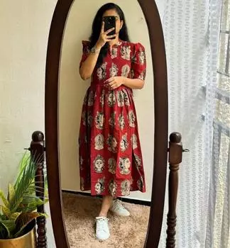 Дизайнерская одежда для вечеринок, верхняя туника, курта, индийская женская этническая одежда Болливуда, хлопковая курти M красный