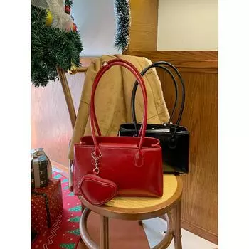 Дизайнерская однотонная длинная ручка на одно плечо сумка через подмышку милый кошелек для монет с подвеской Love женский кошелек чёрный