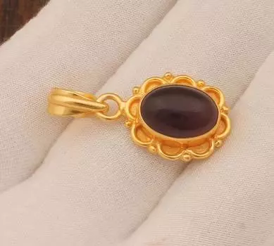 Дизайнерская подвеска ручной работы с черным ониксом и драгоценным камнем, украшения в стиле бохо, подвеска из желтого золота, эффектные ювелирные изделия, серебро 925 пробы