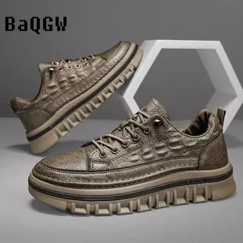 Дизайнерская роскошная модная мужская кожаная повседневная обувь спортивная деловая ретро мужская обувь для скейтбординга на открытом воздухе удобная нескользящая на шнуровке 39