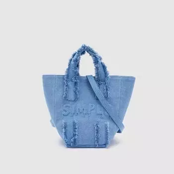 Дизайнерская синяя холщовая сумка, летняя новая сумка, летняя новая повседневная сумка с надписью «Denim Cotton», большая вместимость, ручная сумка через плечо