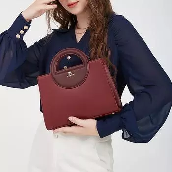 Дизайнерская сумка через плечо цвета красного вина высокого качества для женщин, модная французская классическая сумка-тоут, повседневная сумка на плечо для поездок на работу, вечерняя сумка (20cm<Max Length<30cm)