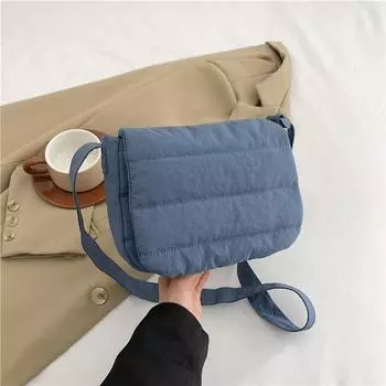 Дизайнерская сумка Cloud Bag Flip Filled Cotton Crossbody Bag Square Bag Mini Mailman Bag серый