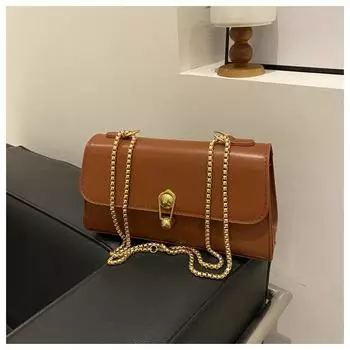 Дизайнерская сумка из искусственной кожи с пряжкой-замком, новая женская сумка-чехол в стиле ретро бордового цвета, роскошная сумка через плечо с цепочкой, модная универсальная сумка