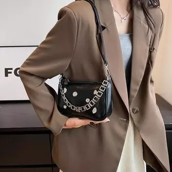 Дизайнерская сумка, летняя сумка на цепочке, женская новая модная маленькая квадратная сумка, простая сумка через подмышку, универсальная сумка через плечо Mini(Max Length<20cm)