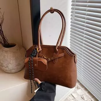 Дизайнерская сумка-тоут премиум-класса Boston из винтажной кожи с масляным воском, сумка на плечо под мышкой, большая вместимость, сумка для поездок на работу коричневый