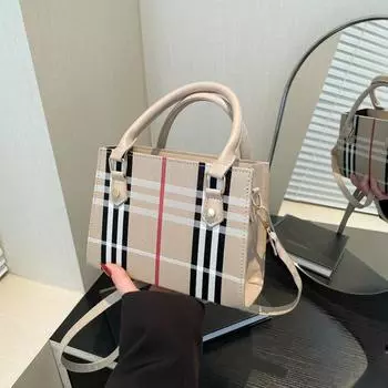 Дизайнерская сумка женская 2025 модная клетчатая сумка высокого класса в иностранном стиле сумка через плечо чёрный