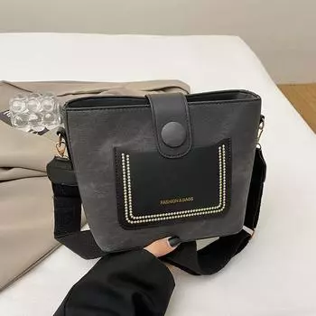 Дизайнерская сумка, женская универсальная модная сумка-мессенджер через плечо, контрастный цвет, высококачественная сумка-ведро коричневый