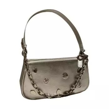 Дизайнерская текстура маленькая женская сумка лето 2024 нишевая цепочка сумка-мессенджер одно плечо подмышкой маленькая квадратная сумка серебряный