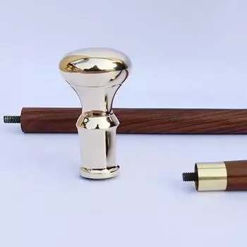 Дизайнерская твердая латунь, обычная длинная ручка, трость в античном стиле, трость, красная деревянная трость с двойным дизайном, лучше всего подходит для подарка