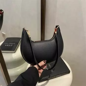 Дизайнерская женская сумка 2025 года, ранняя весна, модная повседневная сумка в форме полумесяца, однотонная сумка через плечо для женщин белый