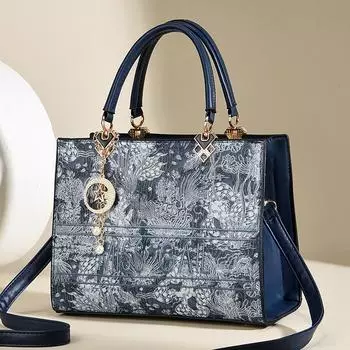 Дизайнерская женская сумка через плечо, большая вместимость, женская сумка, текстурированная кожаная сумка через плечо с тисненым узором, женская сумка-тоут