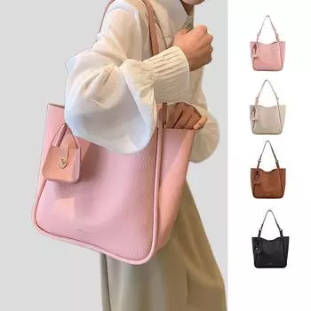 Дизайнерская женская сумка через плечо, летняя новая сумка из полиуретанового материала большой емкости, модная универсальная сумка для поездок под мышкой (30cm<Max Length<50cm)