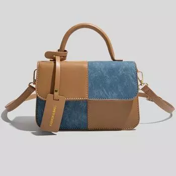 Дизайнерская женская сумка, летняя новая сумка через плечо из искусственной кожи с магнитной кнопкой в стиле ретро, универсальная повседневная сумка через плечо (20cm<Max Length<30cm)