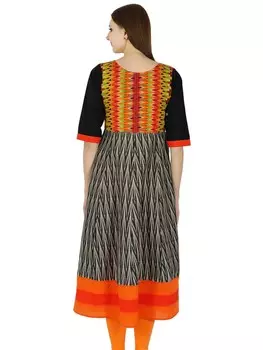 Дизайнерская женская туника из индийского хлопка в этническом стиле Курти Повседневный Топ Болливуд Курта 10 разноцветный