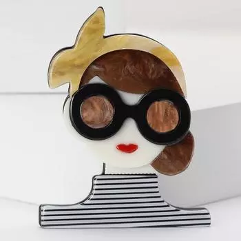 Дизайнерские акриловые солнцезащитные очки для девочек Брошь Персонализированный креативный женский костюм Кардиган Корсаж Ювелирные изделия Булавка