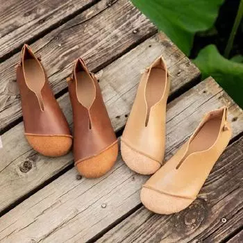 Дизайнерские балетки с V-образным вырезом, женские лаконичные мокасины на плоской подошве, женские летние однотонные мокасины с заплатками, женские туфли для вождения на плоской подошве CN 35 верблюд