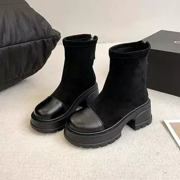 Дизайнерские ботильоны для женщин 2024 года, модные брендовые ковбойские сапоги на платформе, женские однотонные сексуальные однотонные короткие сапоги Zapatos Mujer 35 коричневый