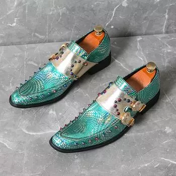 Дизайнерские брендовые роскошные зеленые туфли для торжественных случаев, мужские деловые туфли для офиса, заостренные мужские туфли челси, бесплатная доставка 37 синий