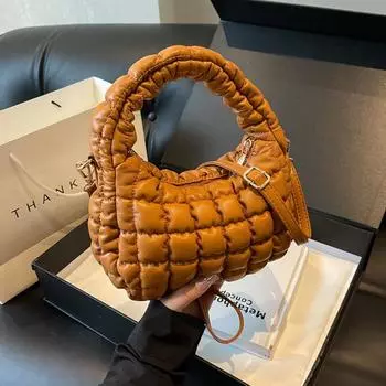 Дизайнерские брендовые сумки для женщин, роскошные сумки через плечо, женские сумки, зимние сумки-тоут из кожи с пуховой подкладкой