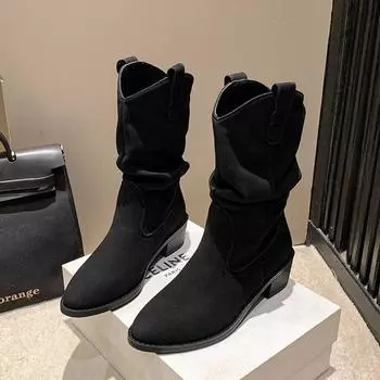 Дизайнерские британские кожаные ковбойские ботильоны на платформе для женщин, модные женские ботинки челси большого размера с мягкой подошвой 35