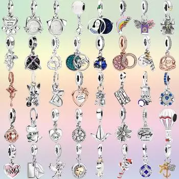 Дизайнерские бусины из стерлингового серебра 925 пробы, принцесса Лея, двойные подвески, подходят для браслета для женщин, ювелирные изделия своими руками