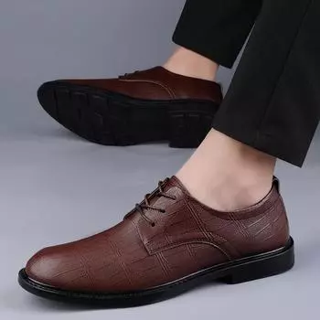 Дизайнерские фирменные черные туфли из натуральной кожи для мужчин, обувь для вождения, повседневные деловые оксфорды на шнуровке, офисные туфли ручной работы 37 чёрный