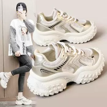 Дизайнерские инновационные женские дышащие кроссовки высокого качества, модные кроссовки на платформе, женские вулканизированные туфли для активного отдыха 35 хаки