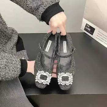 Дизайнерские кристальные женские туфли Мэри Джейн весна-осень модные свадебные танцевальные вечерние шерстяные одинарные туфли 35