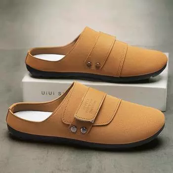 Дизайнерские легкие роскошные летние туфли 2025 года из высококачественного дышащего материала boken с кожаной поверхностью, мужские сандалии Doudou overfitting 39 коричневый