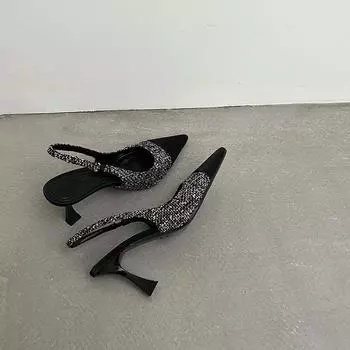 Дизайнерские летние женские сандалии с острым носком, модные элегантные туфли на мелком каблуке, женские вечерние платья, сандалии на высоком каблуке 35