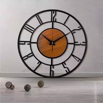 Дизайнерские металлические настенные часы для гостиной | Новейшие антикварные стильные необычные декоративные для офиса, кухни, столовой, холла и домашнего декора 50 x 50 cm