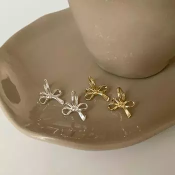 Дизайнерские металлические серьги-пряжки с бантом для женщин, простые, изысканные, уникальные, индивидуальные, модные, темпераментные серьги