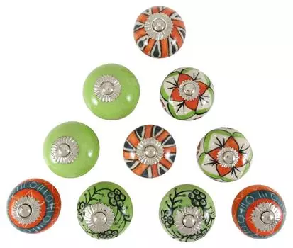 Дизайнерские многоцветные ручки для выдвижных керамических кухонных ящиков, лот из 10 шт. разноцветный