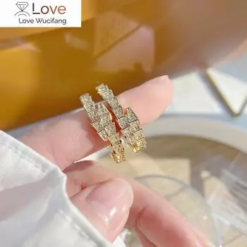 Дизайнерские модные ювелирные изделия AAA циркон темперамент животное змея серьги-кольца элегантные женские свадебные серьги белый