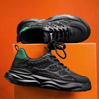 Дизайнерские мужские кроссовки Повседневные кроссовки для мужчин Модные дышащие кроссовки Увеличенные нескользящие мужские теннисные туфли tenis mascu 39 чёрный