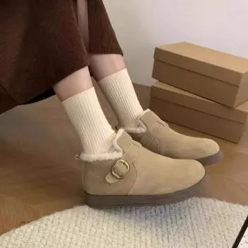 Дизайнерские новые бархатные зимние ботинки на толстой подошве для женщин, модные повседневные женские ботильоны на мягкой подошве, нескользящая хлопковая обувь для женщин 35