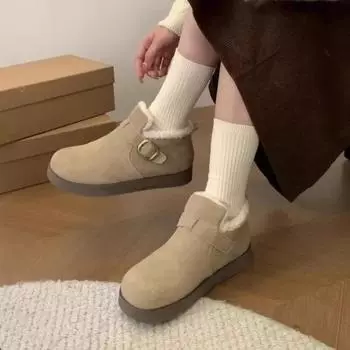 Дизайнерские новые бархатные зимние ботинки на толстой подошве для женщин, модные повседневные женские ботильоны на мягкой подошве, нескользящая хлопковая обувь для женщин 35