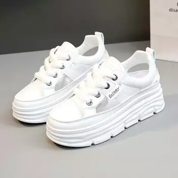 Дизайнерские новые женские дышащие сандалии, летняя повседневная обувь с открытой подошвой и увеличенной платформой, модный тренд, обувь Saft-Sole Board Shoes Mujer 34 хаки